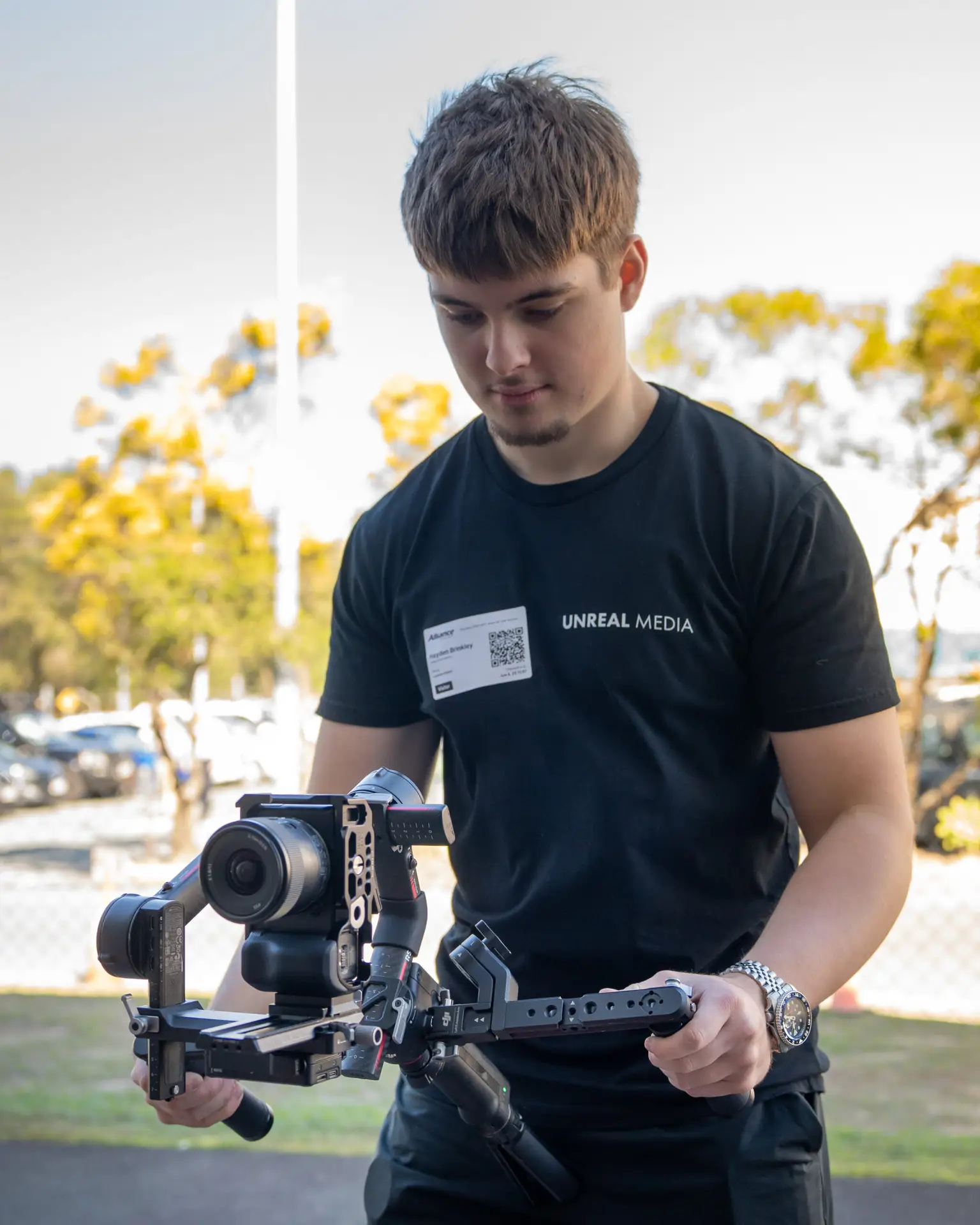 Our videographer filming on-site, showing why builders in Australia need video marketing to showcase their work.